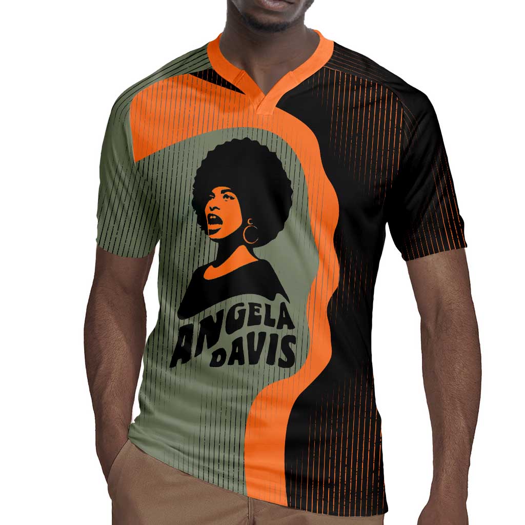 Angela Davis Rugby Jersey Retro Graphic Design I Am Changing the Things I Cannot Accept Quote Civil Rights Empowerment Tribute TS04