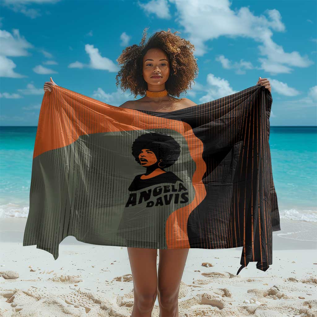 Angela Davis Sarong Retro Graphic Design I Am Changing the Things I Cannot Accept Quote Civil Rights Empowerment Tribute - Wonder Print Shop