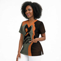 Angela Davis Scrub Top Retro Graphic Design I Am Changing the Things I Cannot Accept Quote Civil Rights Empowerment Tribute - Wonder Print Shop