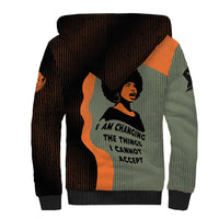 Angela Davis Sherpa Hoodie Retro Graphic Design I Am Changing the Things I Cannot Accept Quote Civil Rights Empowerment Tribute - Wonder Print Shop