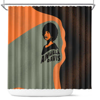 Angela Davis Shower Curtain Retro Graphic Design I Am Changing the Things I Cannot Accept Quote Civil Rights Empowerment Tribute - Wonder Print Shop