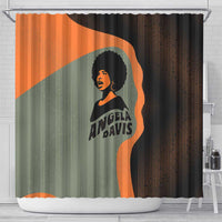 Angela Davis Shower Curtain Retro Graphic Design I Am Changing the Things I Cannot Accept Quote Civil Rights Empowerment Tribute - Wonder Print Shop