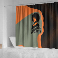 Angela Davis Shower Curtain Retro Graphic Design I Am Changing the Things I Cannot Accept Quote Civil Rights Empowerment Tribute - Wonder Print Shop