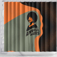 Angela Davis Shower Curtain Retro Graphic Design I Am Changing the Things I Cannot Accept Quote Civil Rights Empowerment Tribute - Wonder Print Shop