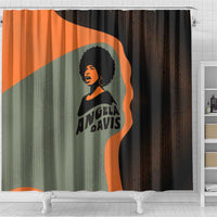 Angela Davis Shower Curtain Retro Graphic Design I Am Changing the Things I Cannot Accept Quote Civil Rights Empowerment Tribute - Wonder Print Shop