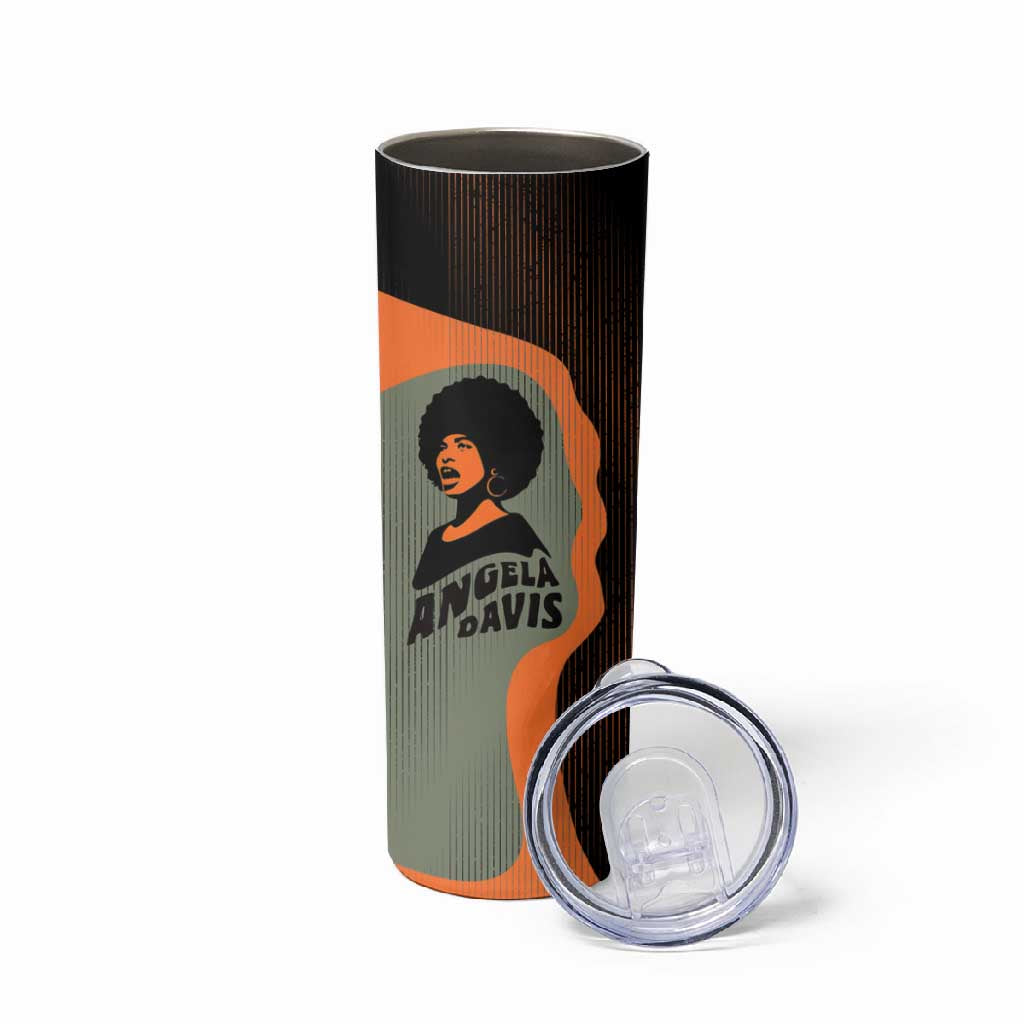 Angela Davis Skinny Tumbler Retro Graphic Design I Am Changing the Things I Cannot Accept Quote Civil Rights Empowerment Tribute - Wonder Print Shop
