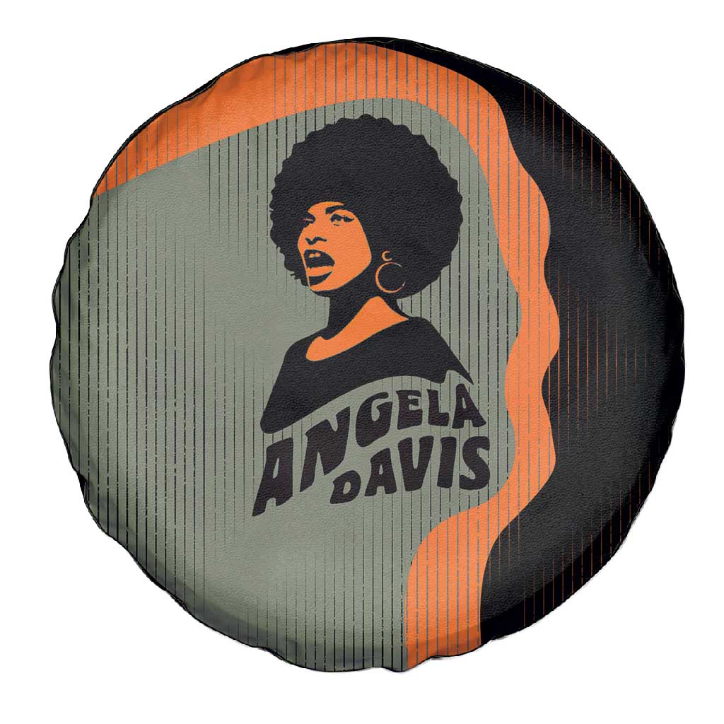 Angela Davis Spare Tire Cover Retro Graphic Design I Am Changing the Things I Cannot Accept Quote Civil Rights Empowerment Tribute - Wonder Print Shop