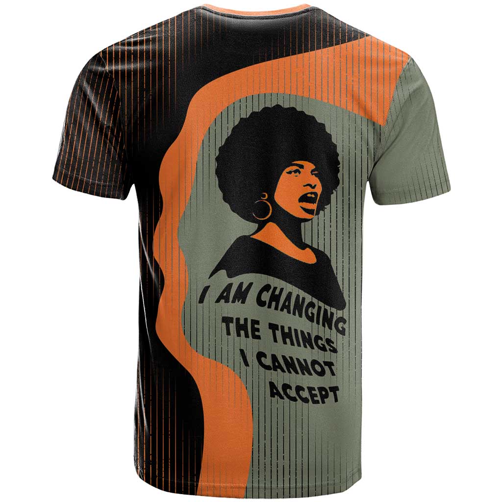 Angela Davis T shirt Retro Graphic Design I Am Changing the Things I Cannot Accept Quote Civil Rights Empowerment Tribute TS04