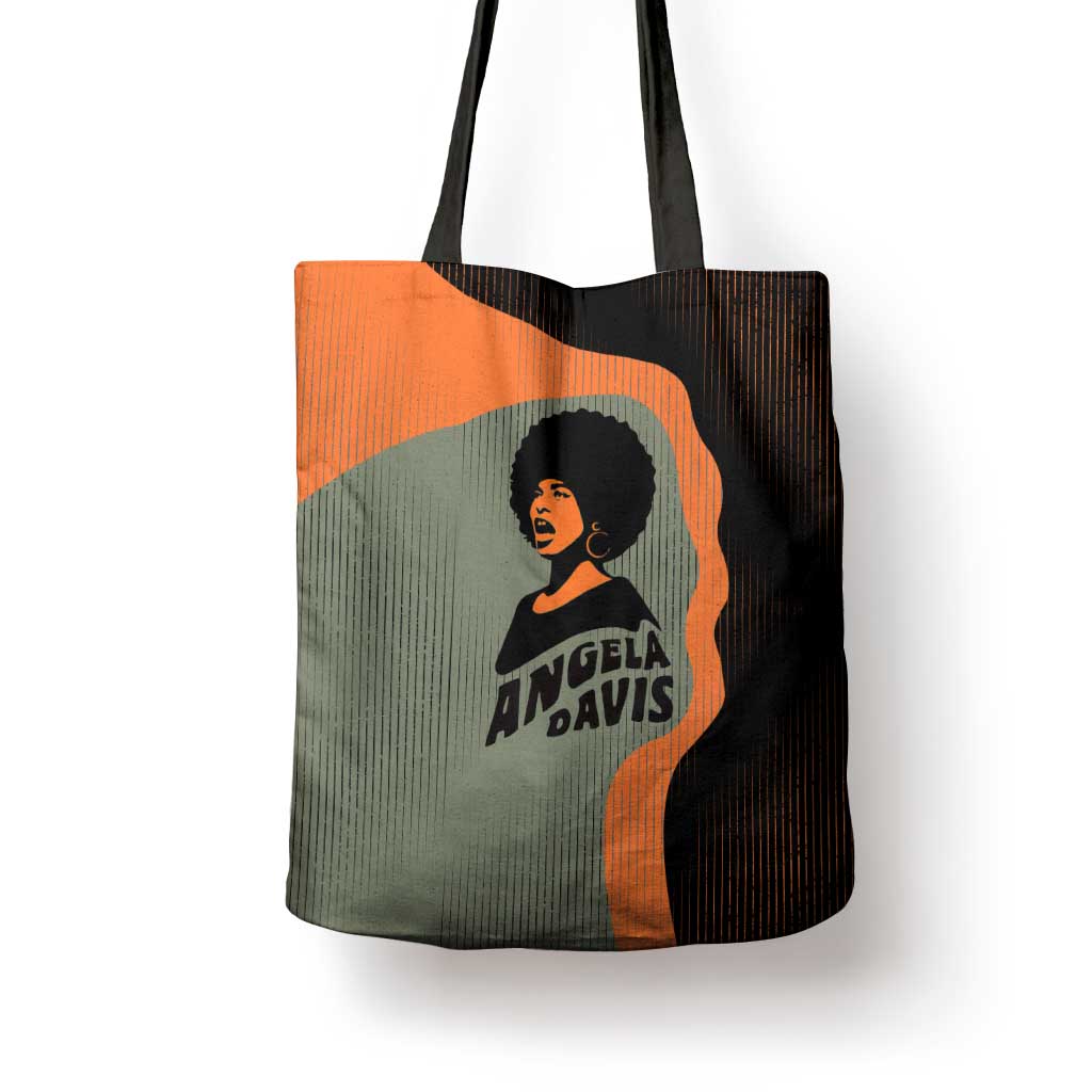 Angela Davis Tote Bag Retro Graphic Design I Am Changing the Things I Cannot Accept Quote Civil Rights Empowerment Tribute - Wonder Print Shop