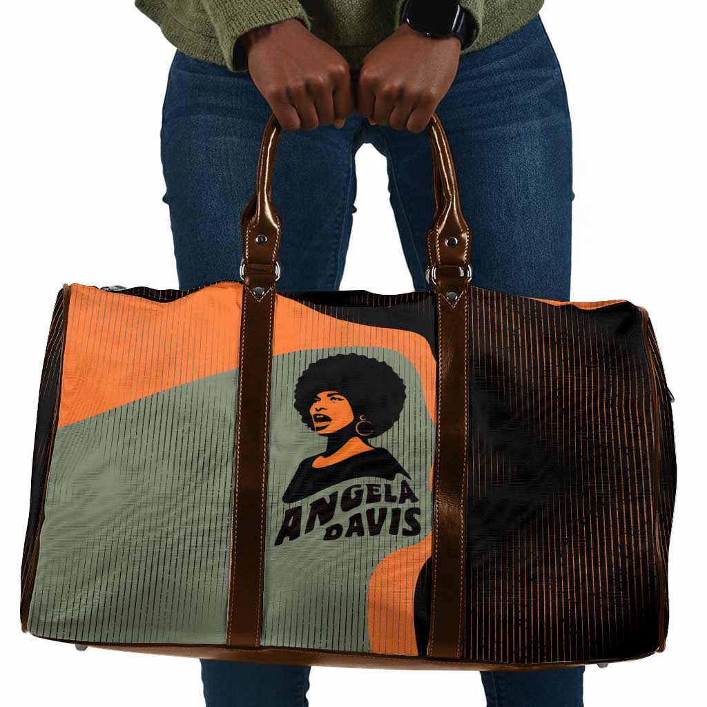 Angela Davis Travel Bag Retro Graphic Design I Am Changing the Things I Cannot Accept Quote Civil Rights Empowerment Tribute - Wonder Print Shop