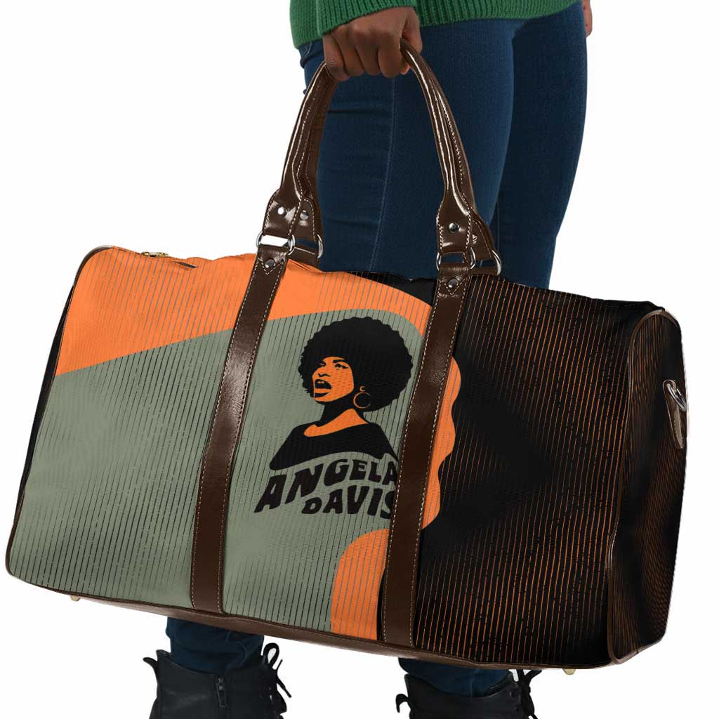 Angela Davis Travel Bag Retro Graphic Design I Am Changing the Things I Cannot Accept Quote Civil Rights Empowerment Tribute - Wonder Print Shop