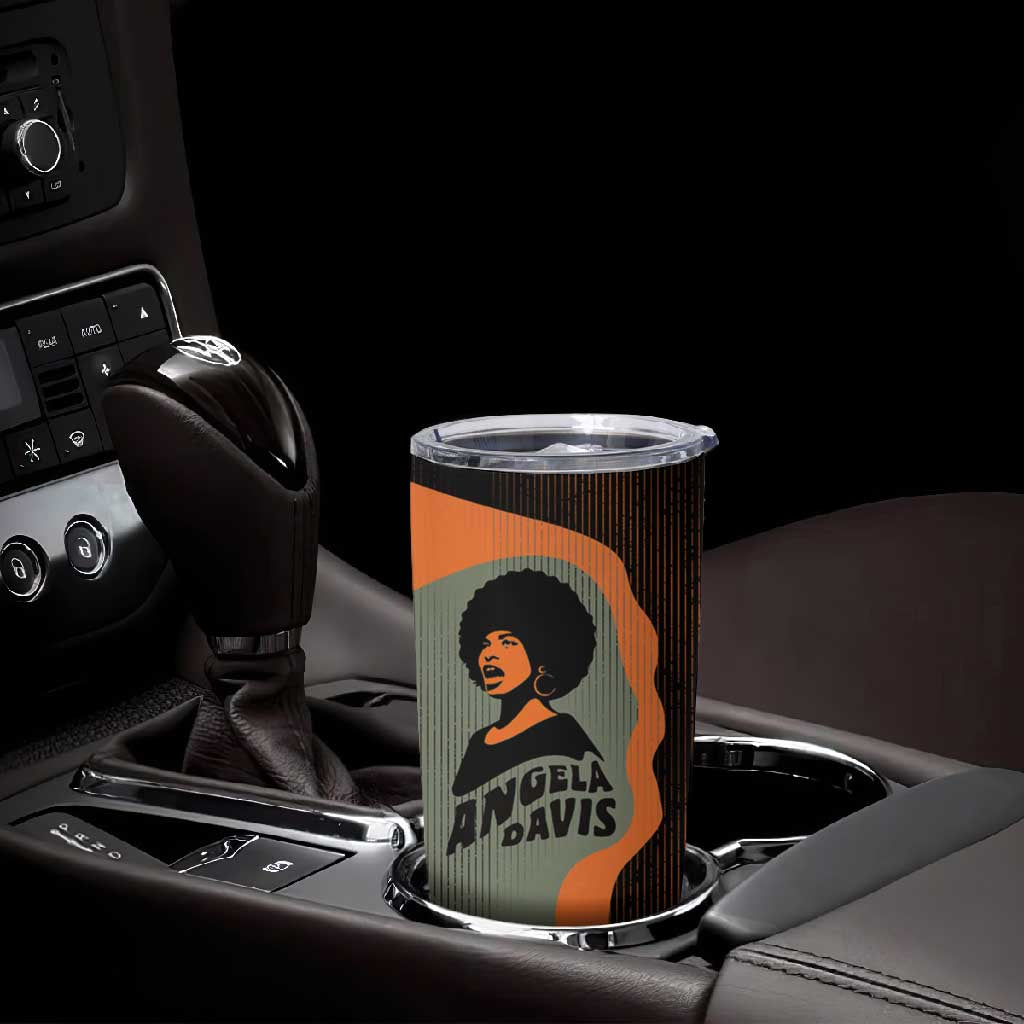 Angela Davis Tumbler Cup Retro Graphic Design I Am Changing the Things I Cannot Accept Quote Civil Rights Empowerment Tribute - Wonder Print Shop