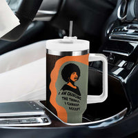 Angela Davis Tumbler With Handle Retro Graphic Design I Am Changing the Things I Cannot Accept Quote Civil Rights Empowerment Tribute - Wonder Print Shop