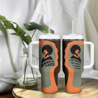 Angela Davis Tumbler With Handle Retro Graphic Design I Am Changing the Things I Cannot Accept Quote Civil Rights Empowerment Tribute - Wonder Print Shop