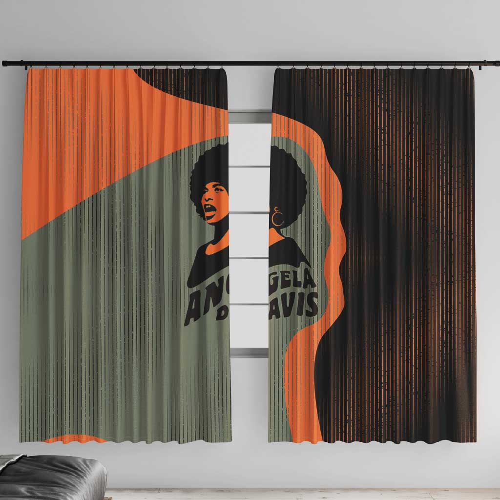 Angela Davis Window Curtain Retro Graphic Design I Am Changing the Things I Cannot Accept Quote Civil Rights Empowerment Tribute - Wonder Print Shop