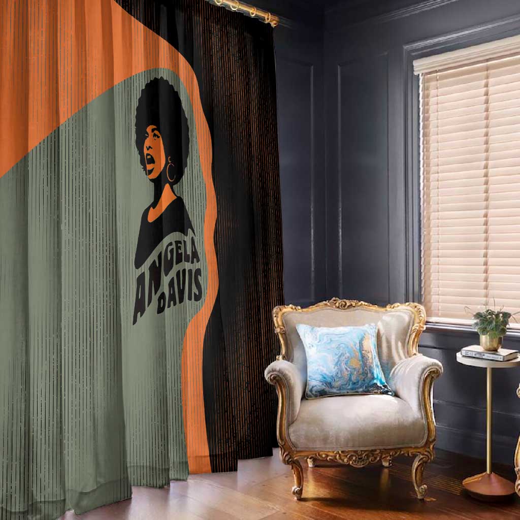 Angela Davis Window Curtain Retro Graphic Design I Am Changing the Things I Cannot Accept Quote Civil Rights Empowerment Tribute - Wonder Print Shop