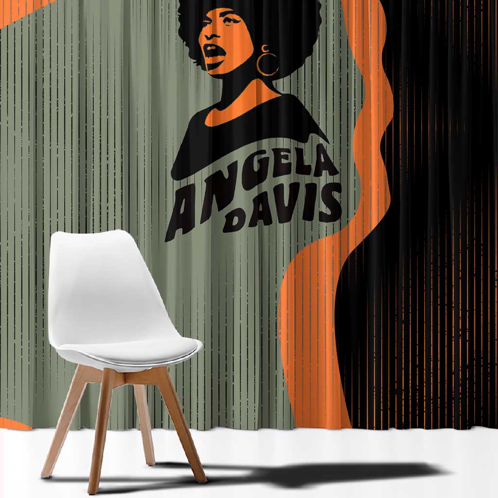 Angela Davis Window Curtain Retro Graphic Design I Am Changing the Things I Cannot Accept Quote Civil Rights Empowerment Tribute - Wonder Print Shop