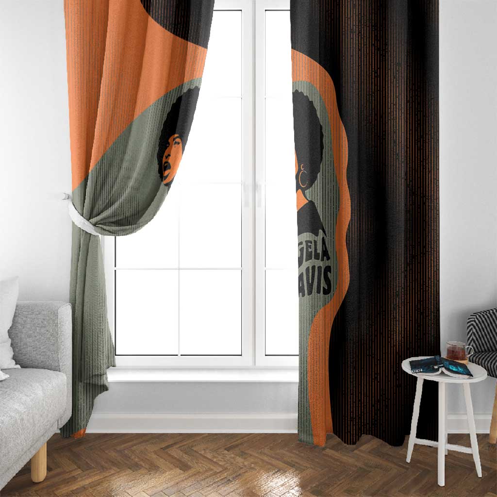 Angela Davis Window Curtain Retro Graphic Design I Am Changing the Things I Cannot Accept Quote Civil Rights Empowerment Tribute - Wonder Print Shop