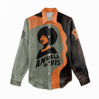 Angela Davis Women Casual Shirt Retro Graphic Design I Am Changing the Things I Cannot Accept Quote Civil Rights Empowerment Tribute - Wonder Print Shop
