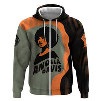 Angela Davis Zip Hoodie Retro Graphic Design I Am Changing the Things I Cannot Accept Quote Civil Rights Empowerment Tribute - Wonder Print Shop