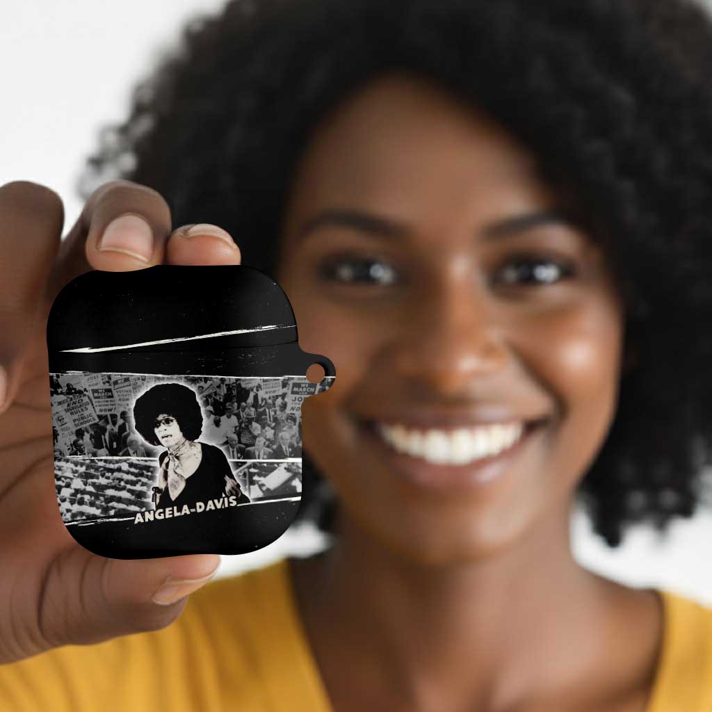 Angela Davis AirPods Case Protest Design Liberating Minds and Society Quote Civil Rights Movement - Wonder Print Shop