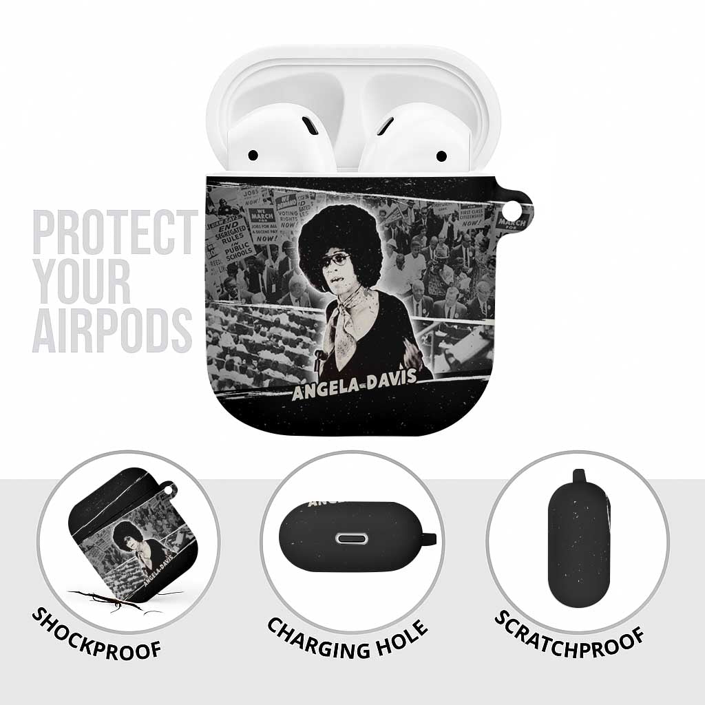 Angela Davis AirPods Case Protest Design Liberating Minds and Society Quote Civil Rights Movement - Wonder Print Shop