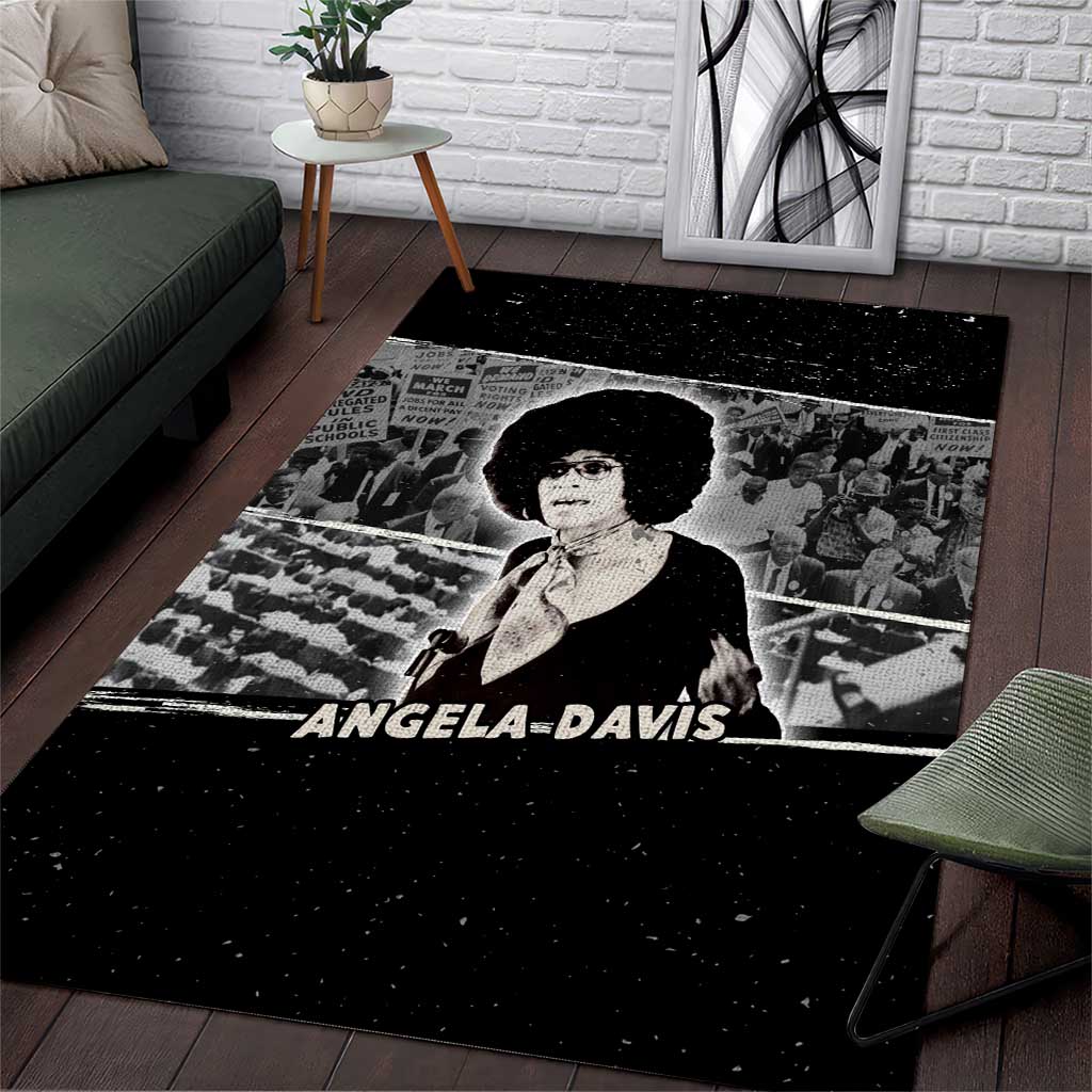 Angela Davis Area Rug Protest Design Liberating Minds and Society Quote Civil Rights Movement - Wonder Print Shop