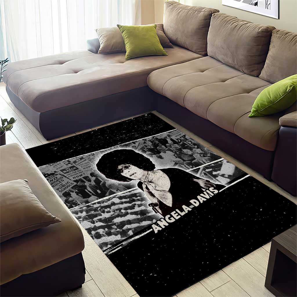 Angela Davis Area Rug Protest Design Liberating Minds and Society Quote Civil Rights Movement - Wonder Print Shop