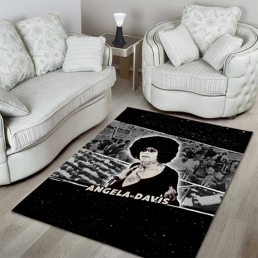 Angela Davis Area Rug Protest Design Liberating Minds and Society Quote Civil Rights Movement - Wonder Print Shop