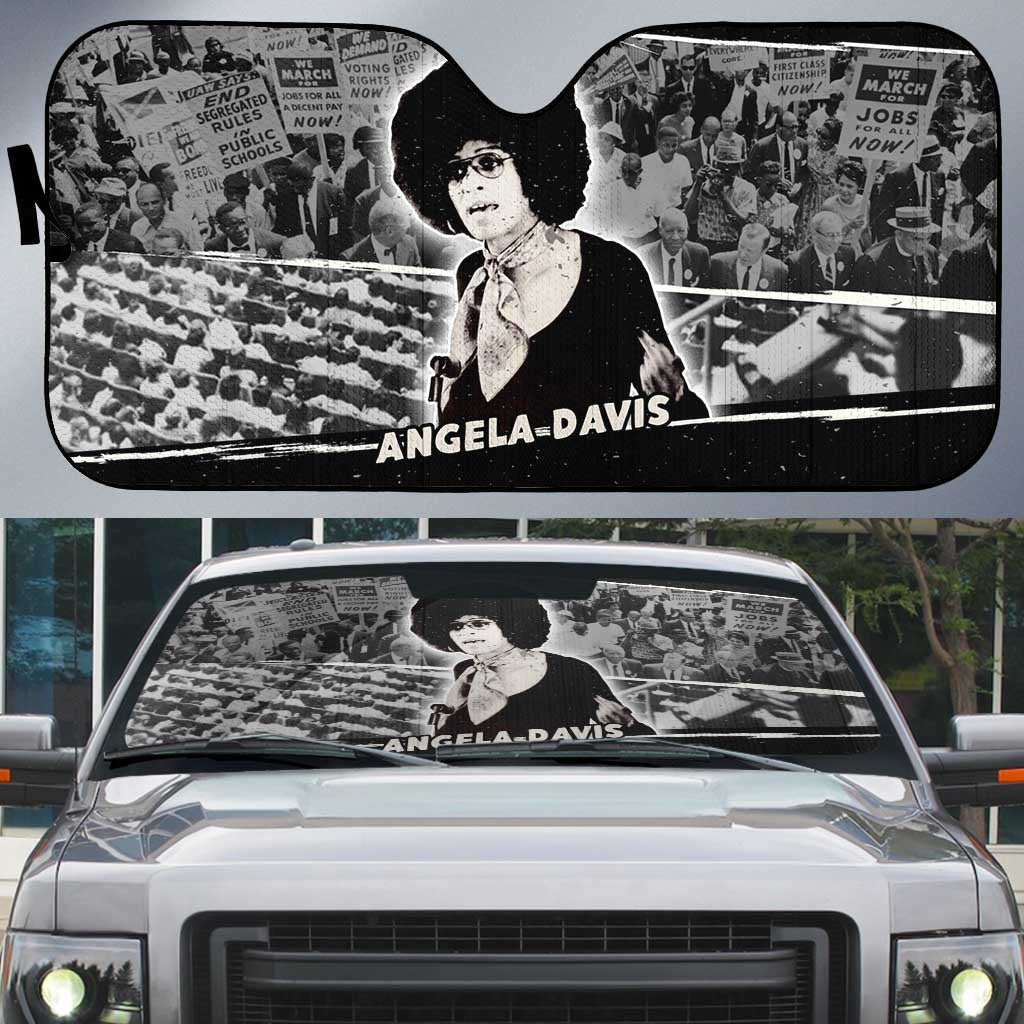 Angela Davis Auto Sun Shade Protest Design Liberating Minds and Society Quote Civil Rights Movement - Wonder Print Shop