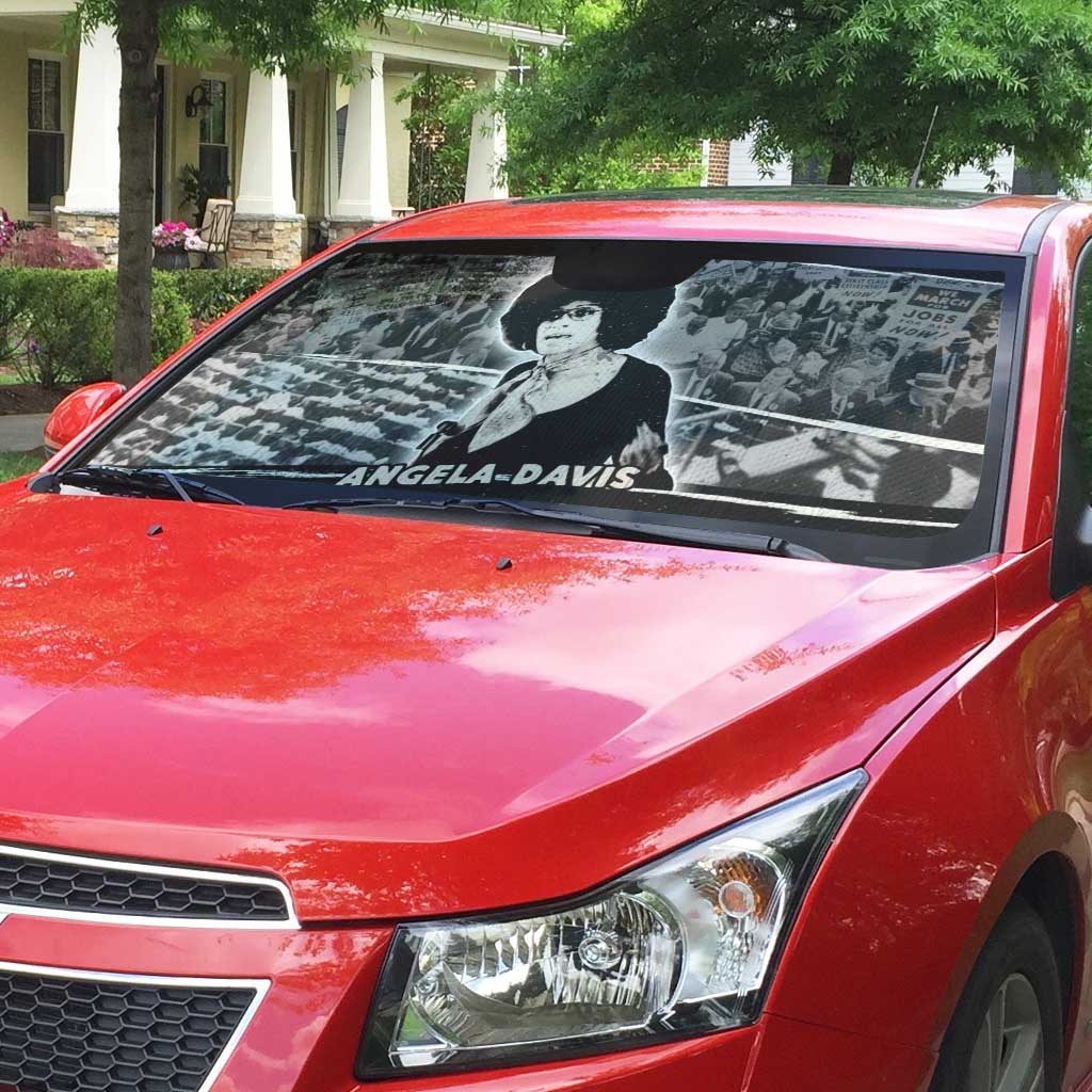 Angela Davis Auto Sun Shade Protest Design Liberating Minds and Society Quote Civil Rights Movement - Wonder Print Shop