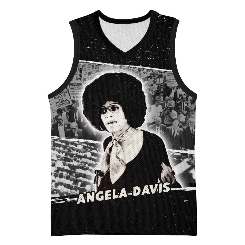 Angela Davis Basketball Jersey Protest Design Liberating Minds and Society Quote Civil Rights Movement - Wonder Print Shop