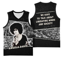 Angela Davis Basketball Jersey Protest Design Liberating Minds and Society Quote Civil Rights Movement - Wonder Print Shop