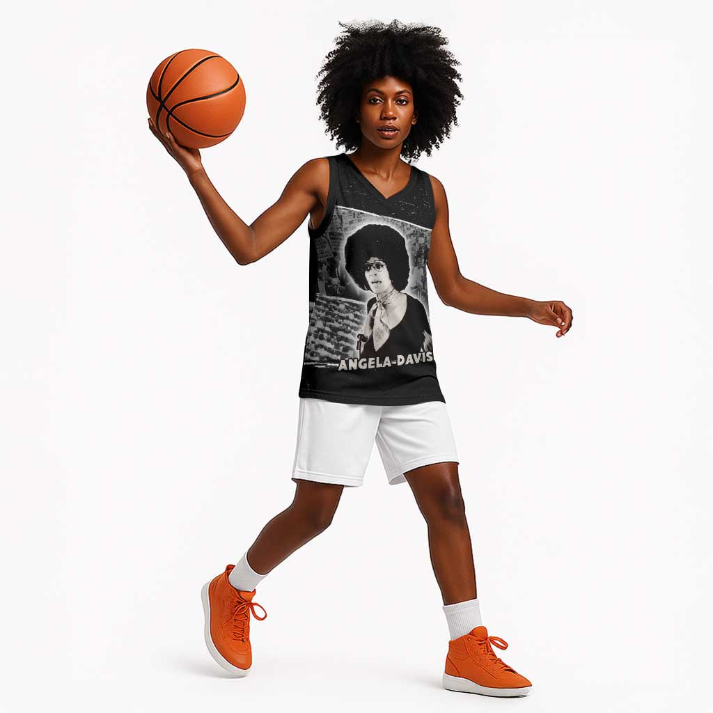 Angela Davis Basketball Jersey Protest Design Liberating Minds and Society Quote Civil Rights Movement - Wonder Print Shop