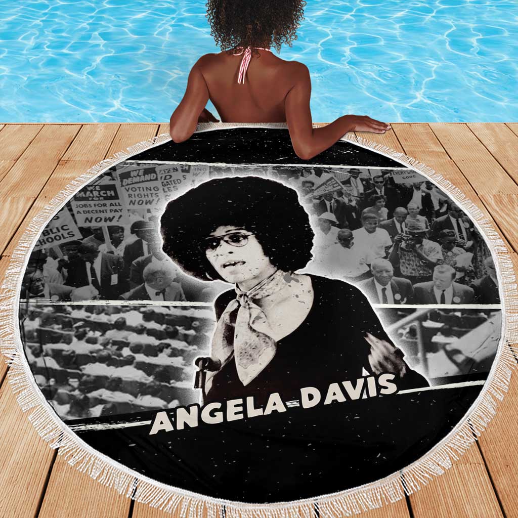 Angela Davis Beach Blanket Protest Design Liberating Minds and Society Quote Civil Rights Movement - Wonder Print Shop