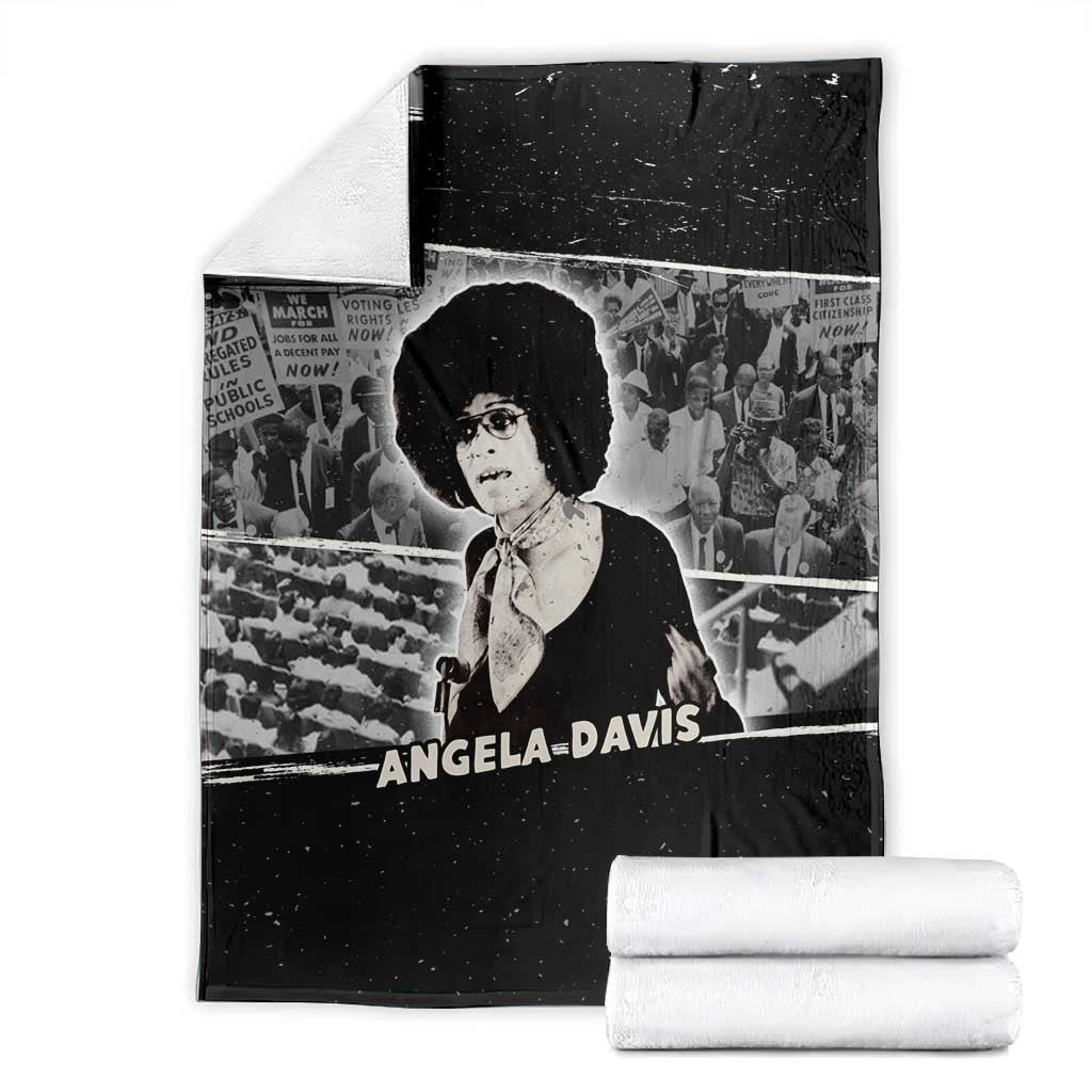 Angela Davis Blanket Protest Design Liberating Minds and Society Quote Civil Rights Movement - Wonder Print Shop