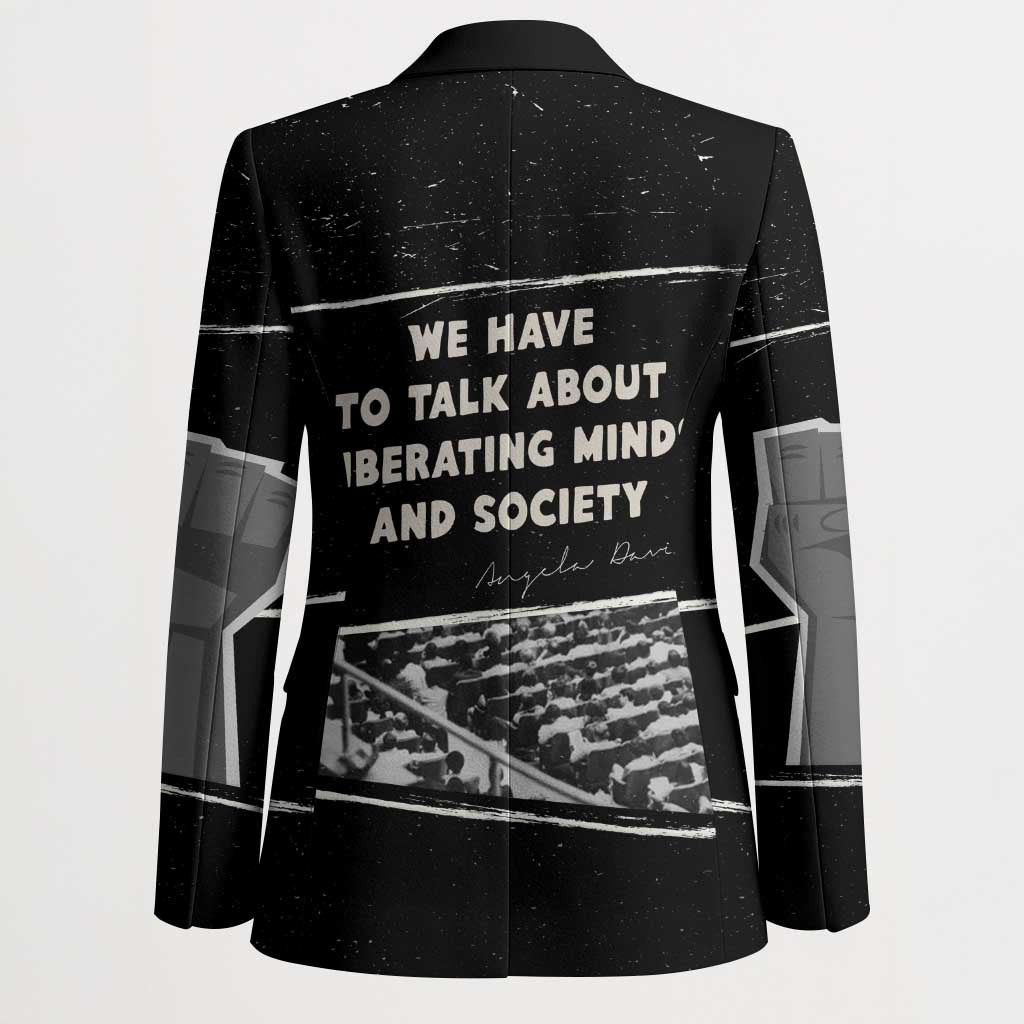 Angela Davis Blazer Protest Design Liberating Minds and Society Quote Civil Rights Movement - Wonder Print Shop