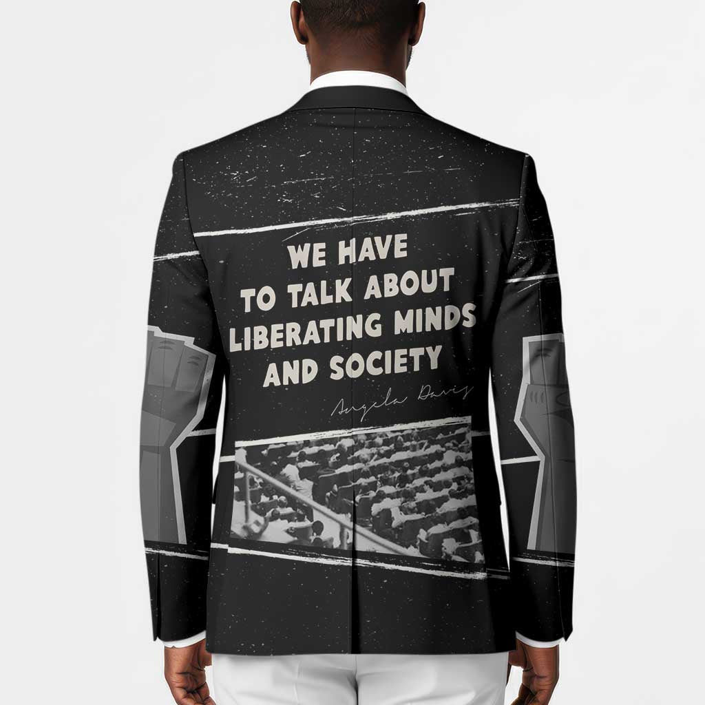 Angela Davis Blazer Protest Design Liberating Minds and Society Quote Civil Rights Movement - Wonder Print Shop
