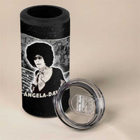 Angela Davis 4 in 1 Can Cooler Tumbler Protest Design Liberating Minds and Society Quote Civil Rights Movement - Wonder Print Shop
