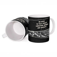 Angela Davis Ceramic Mug Protest Design Liberating Minds and Society Quote Civil Rights Movement - Wonder Print Shop