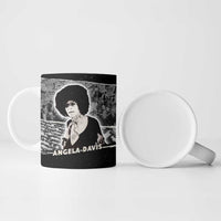 Angela Davis Ceramic Mug Protest Design Liberating Minds and Society Quote Civil Rights Movement - Wonder Print Shop