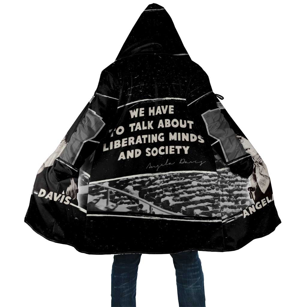 Angela Davis Cloak Protest Design Liberating Minds and Society Quote Civil Rights Movement - Wonder Print Shop