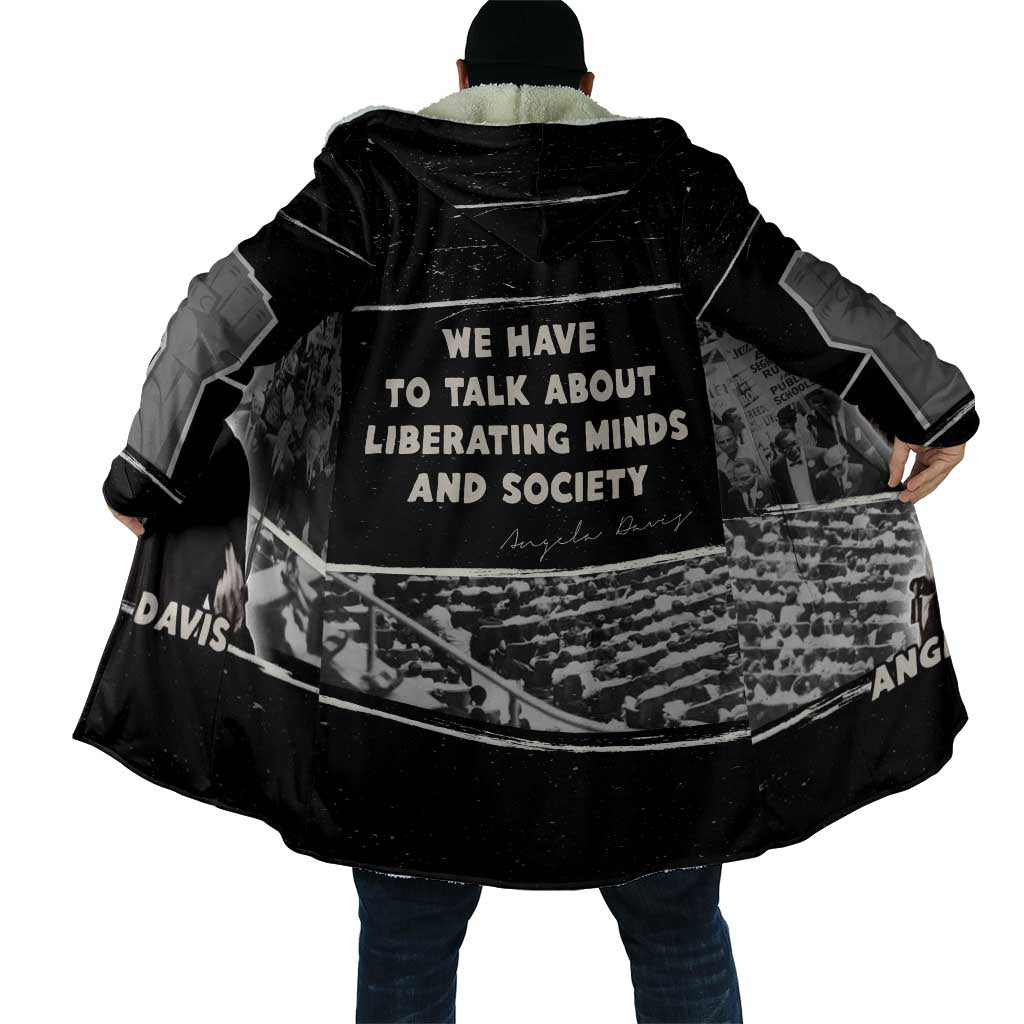 Angela Davis Cloak Protest Design Liberating Minds and Society Quote Civil Rights Movement - Wonder Print Shop