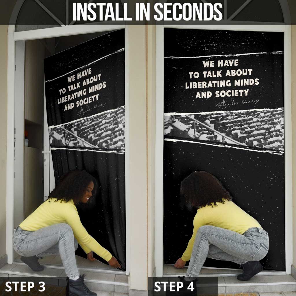 Angela Davis Door Cover Protest Design Liberating Minds and Society Quote Civil Rights Movement - Wonder Print Shop