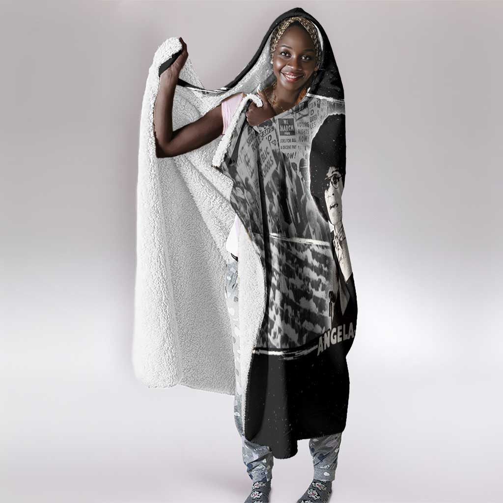 Angela Davis Hooded Blanket Protest Design Liberating Minds and Society Quote Civil Rights Movement - Wonder Print Shop