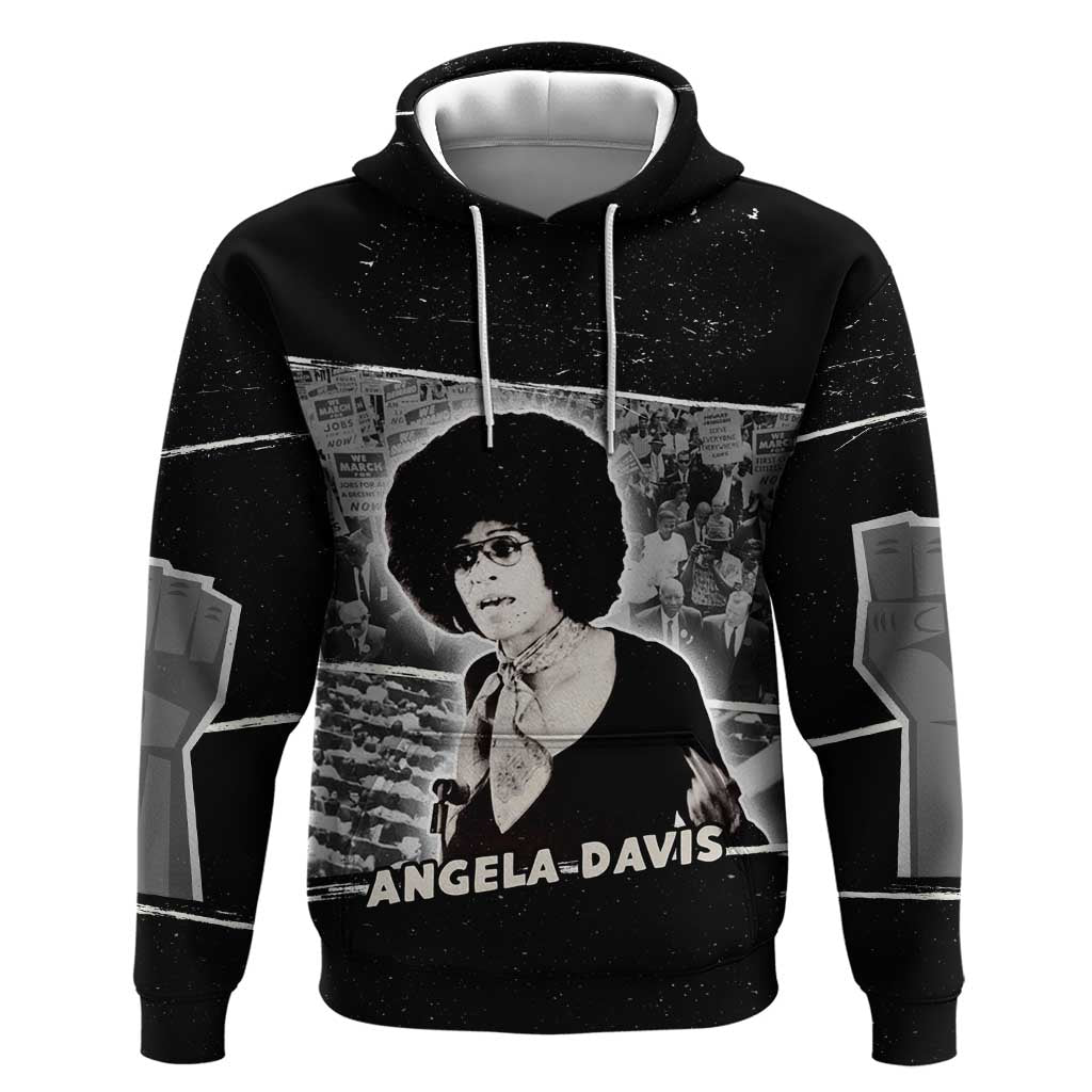 Angela Davis Hoodie Protest Design Liberating Minds and Society Quote Civil Rights Movement - Wonder Print Shop