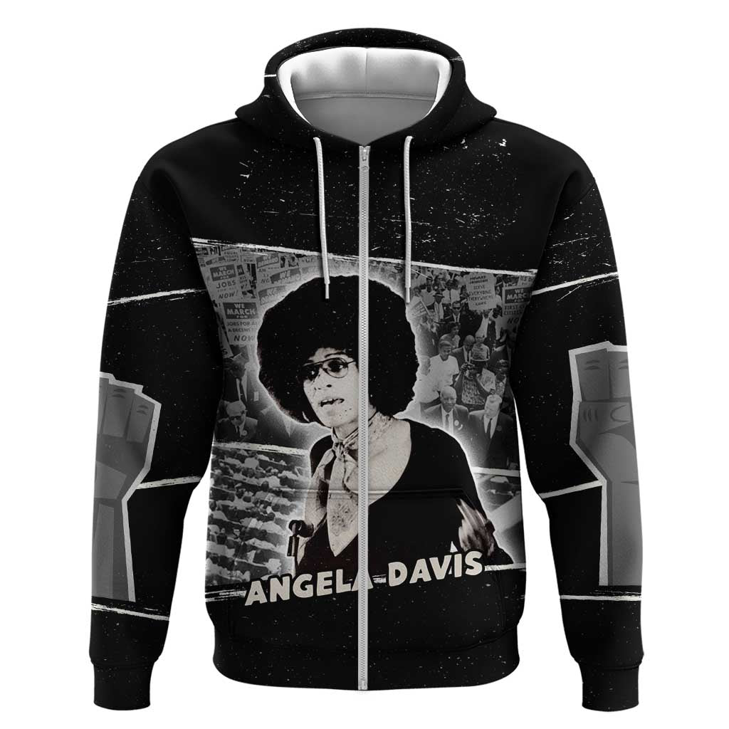 Angela Davis Hoodie Protest Design Liberating Minds and Society Quote Civil Rights Movement - Wonder Print Shop