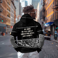 Angela Davis Hoodie Protest Design Liberating Minds and Society Quote Civil Rights Movement - Wonder Print Shop