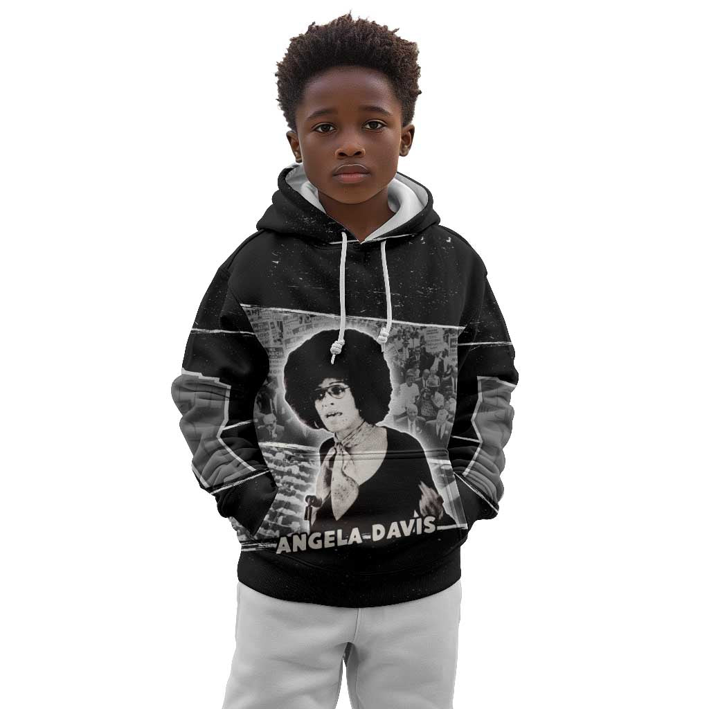 Angela Davis Kid Hoodie Protest Design Liberating Minds and Society Quote Civil Rights Movement - Wonder Print Shop