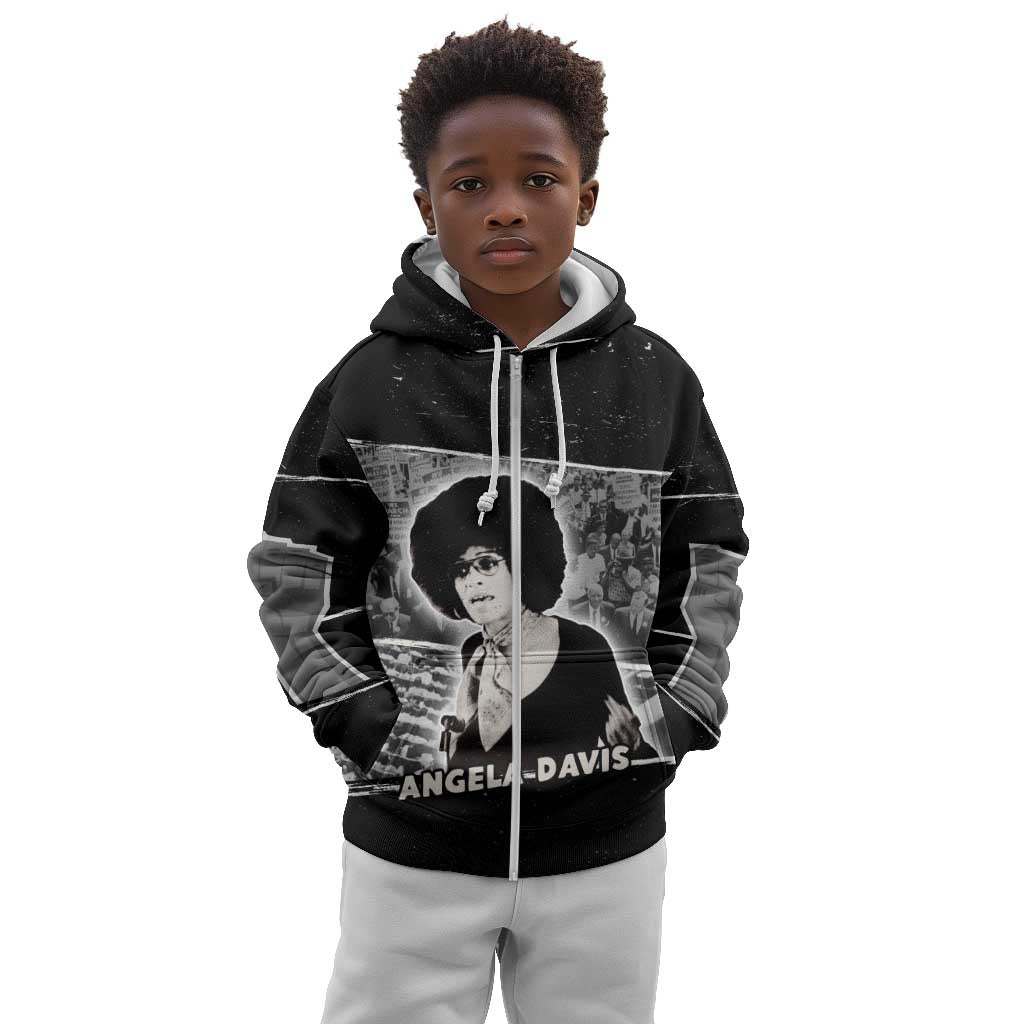 Angela Davis Kid Hoodie Protest Design Liberating Minds and Society Quote Civil Rights Movement - Wonder Print Shop